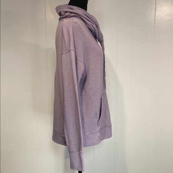 Yogalicious Hoodie Cowl Neck Drawstring Front Pocket Soft Purple Size Medium - Picture 5 of 8